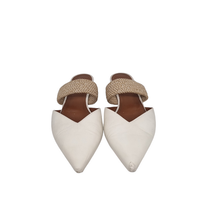 Malone Maisie Mules Flat Cream Size 39/26 (dari ujung)