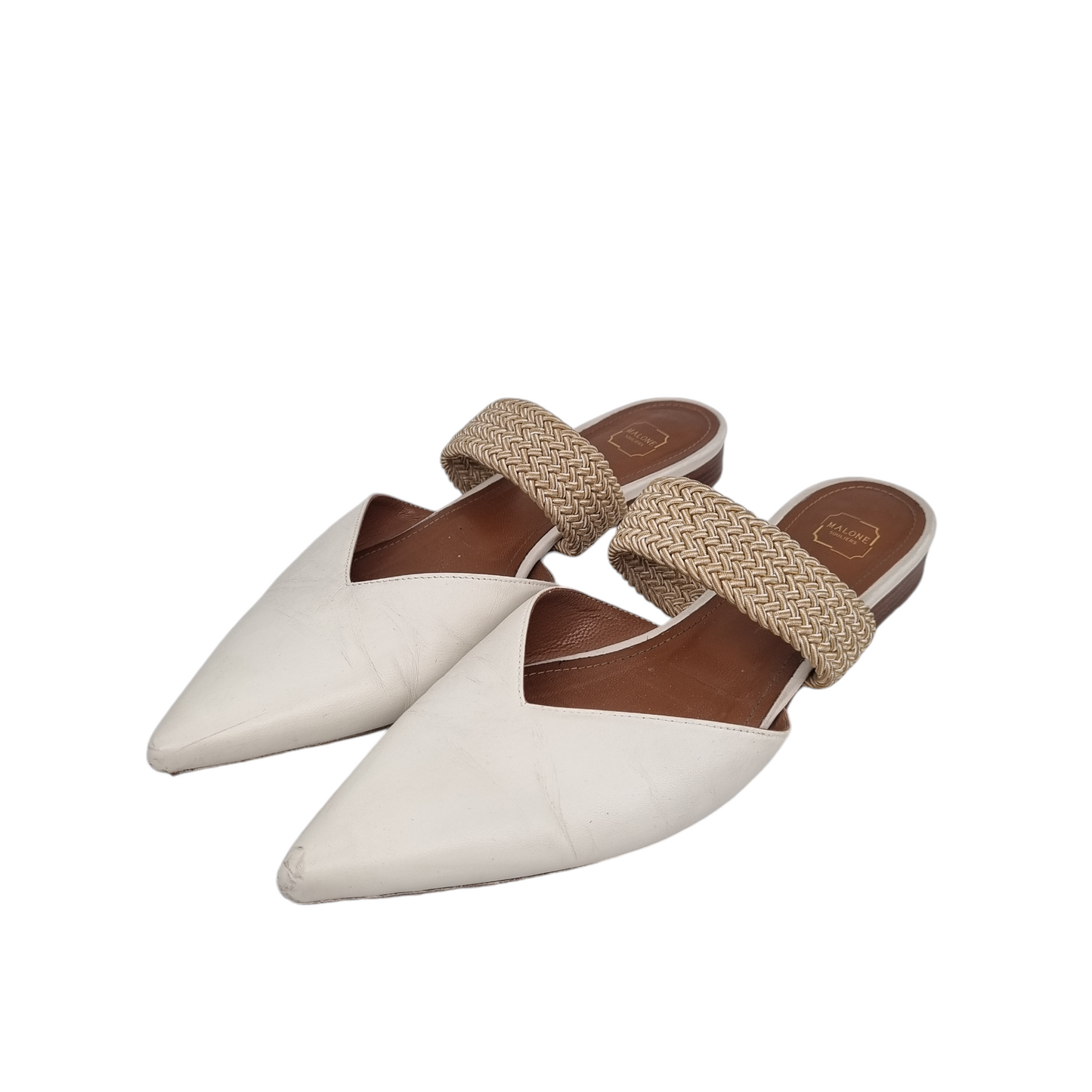 Malone Maisie Mules Flat Cream Size 39/26 (dari ujung)