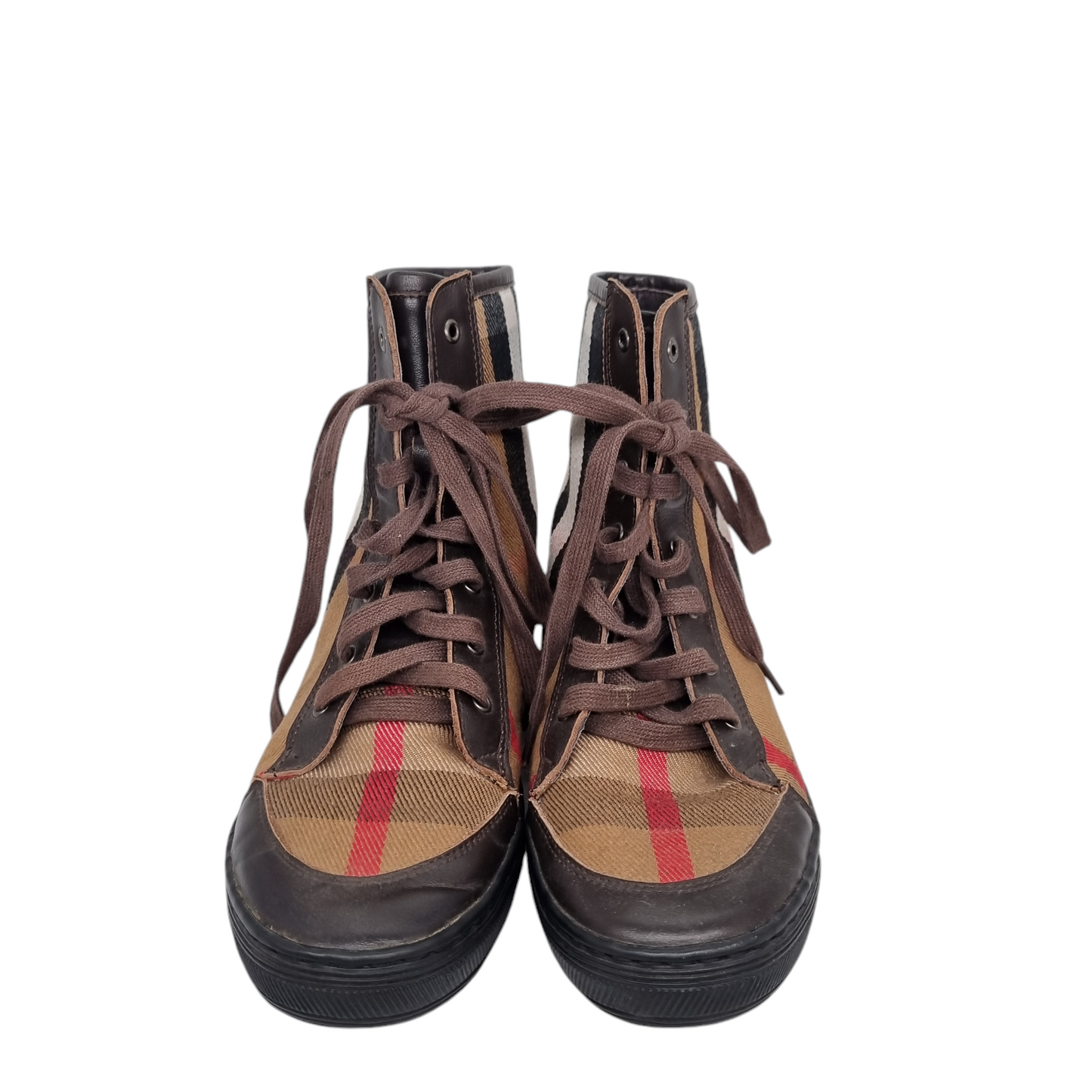 Burberry House Check Canvas and Leather Sneakers Size 38/25,5