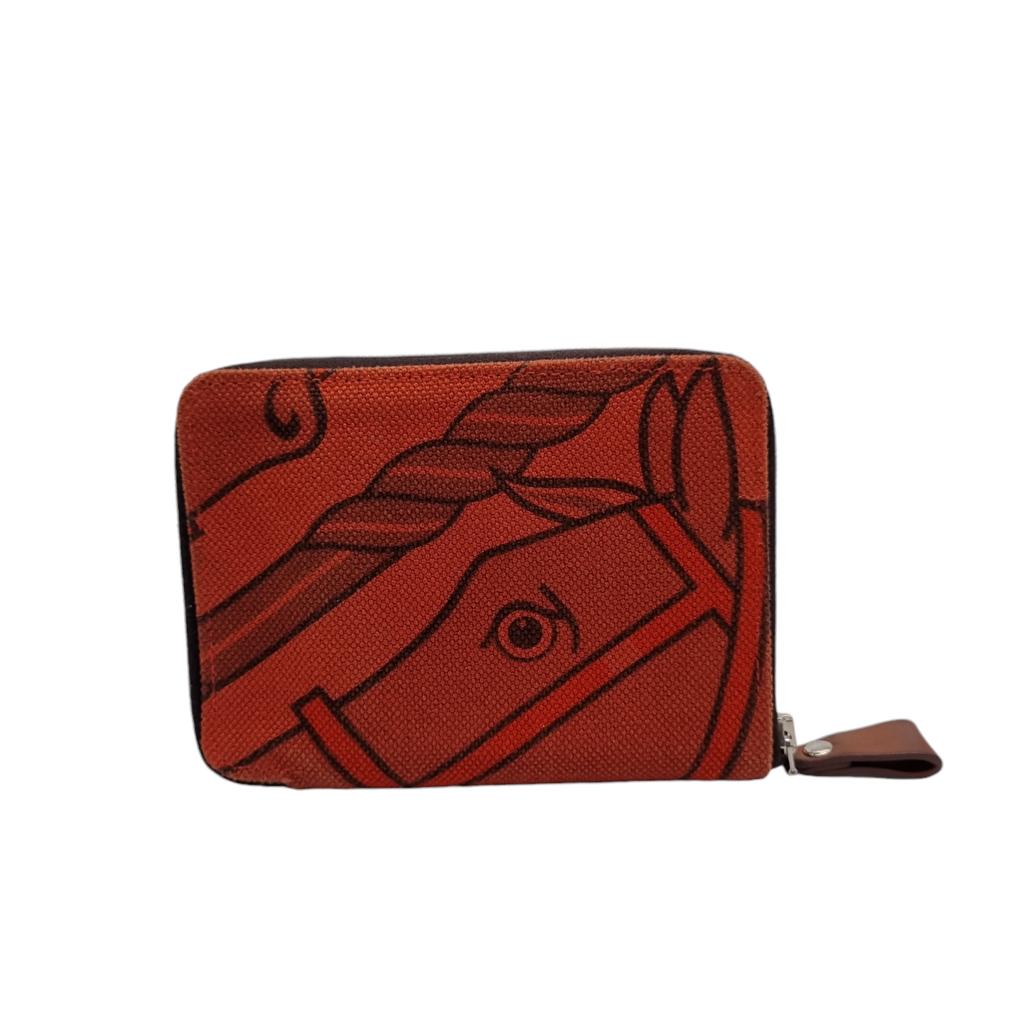 Hermes Quadrige Horse Print Canvas Orange Wallet #P tahun 2012 Size 13x10