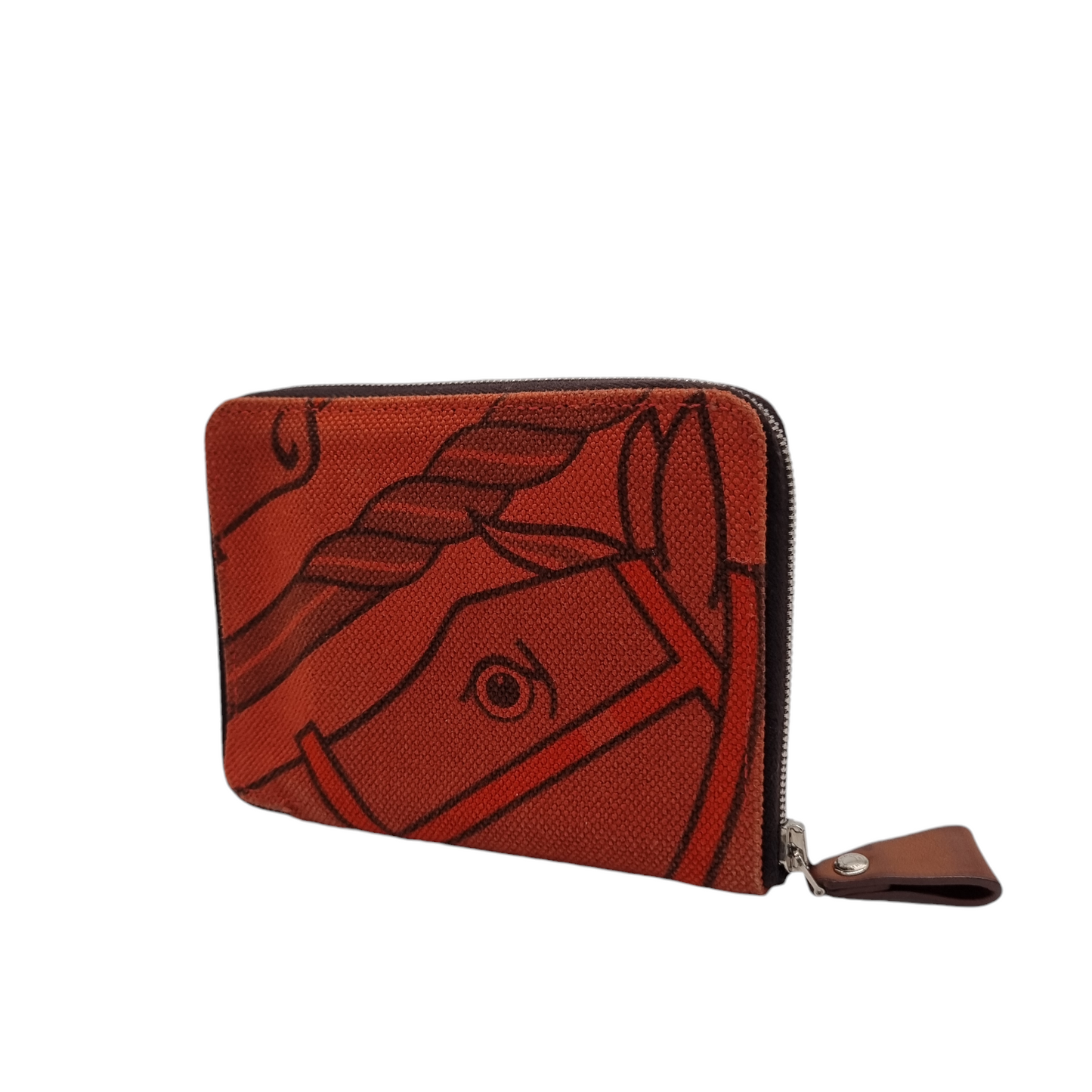 Hermes Quadrige Horse Print Canvas Orange Wallet #P tahun 2012 Size 13x10