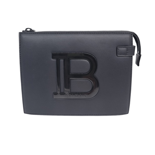 Balmain Pouch Black Size 24x5x18 NEW