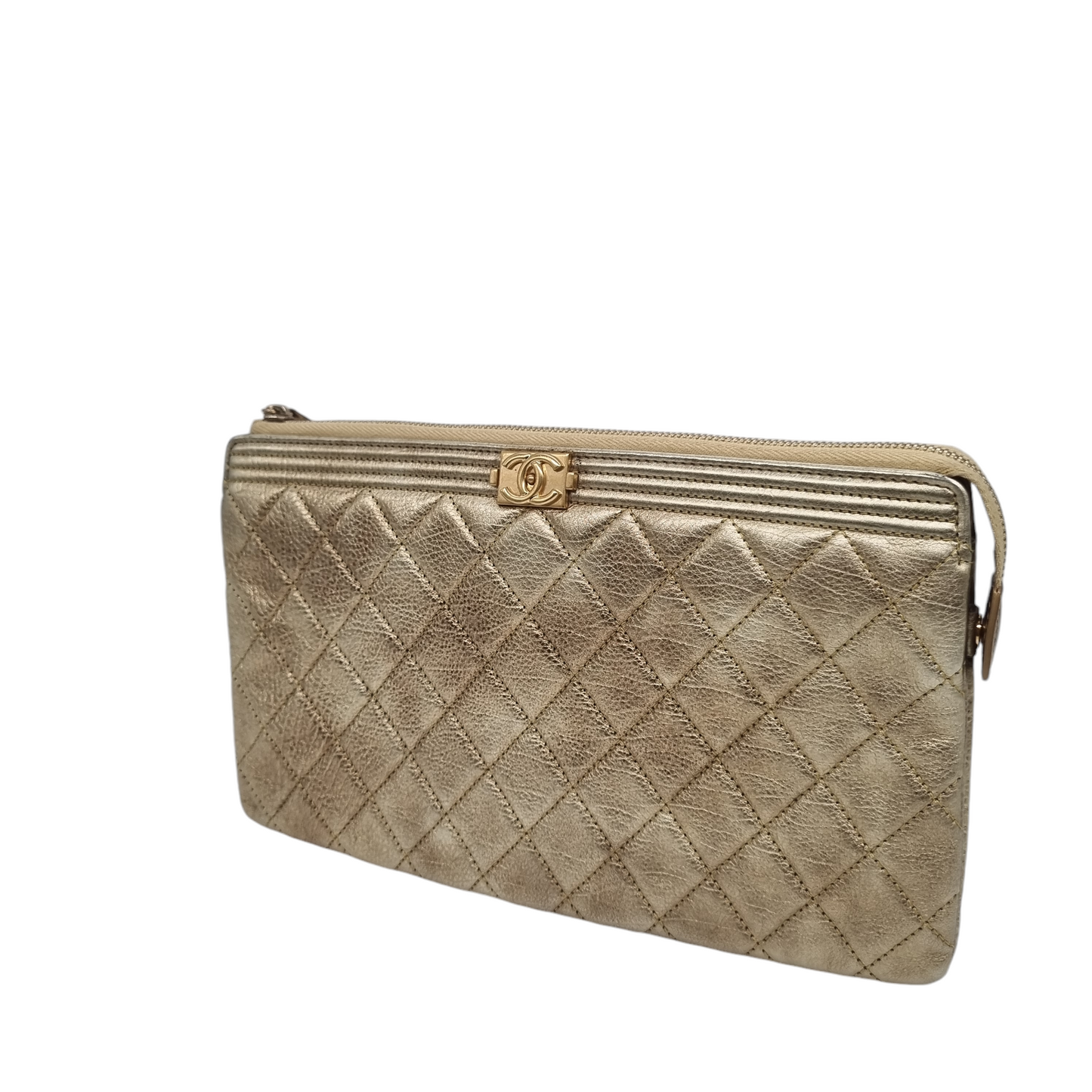 Chanel O Case Gold Champagne #21 Size 26x16