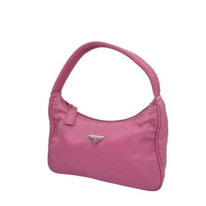 Prada Re Edition Handbag Nylon Pink Size 23x7x14