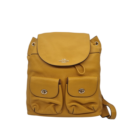 Coach Backpack Leather Yellow Size 30x12x33