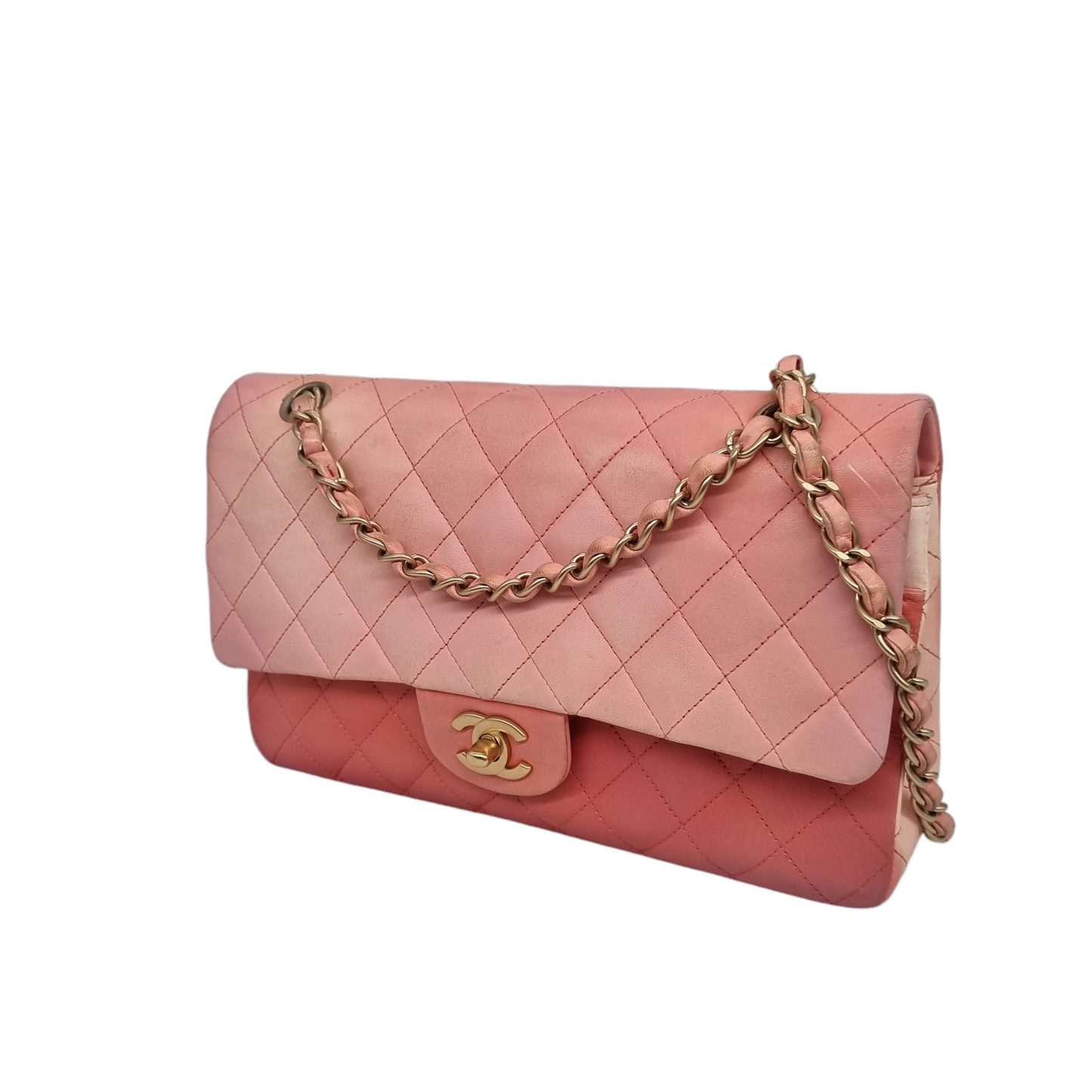 Chanel Classic Medium Pink Ombre GHW #13 Size 25x7x16