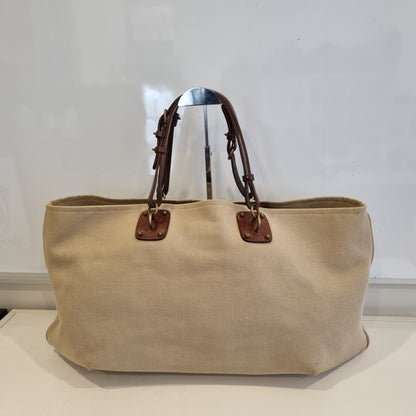 Bottega Veneta Sardegna Tote Canvas Beige Size 57x24x27