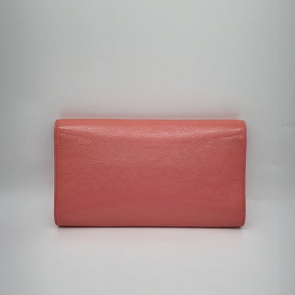 Yves Saint Laurent Belle De Jour Flap Clutch Patent Pink Size 28x16