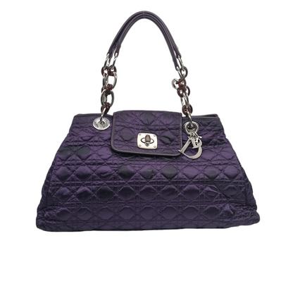 Dior Cannage Quilted Charming Lock Flap Shoulder Purple 2010 Size 45x14x25