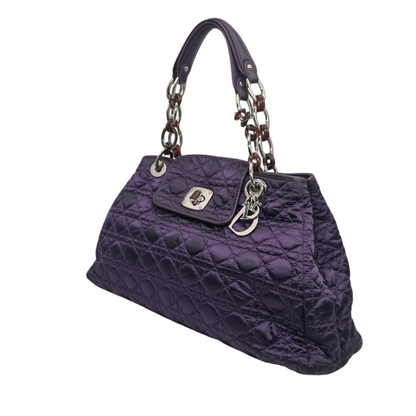 Dior Cannage Quilted Charming Lock Flap Shoulder Purple 2010 Size 45x14x25