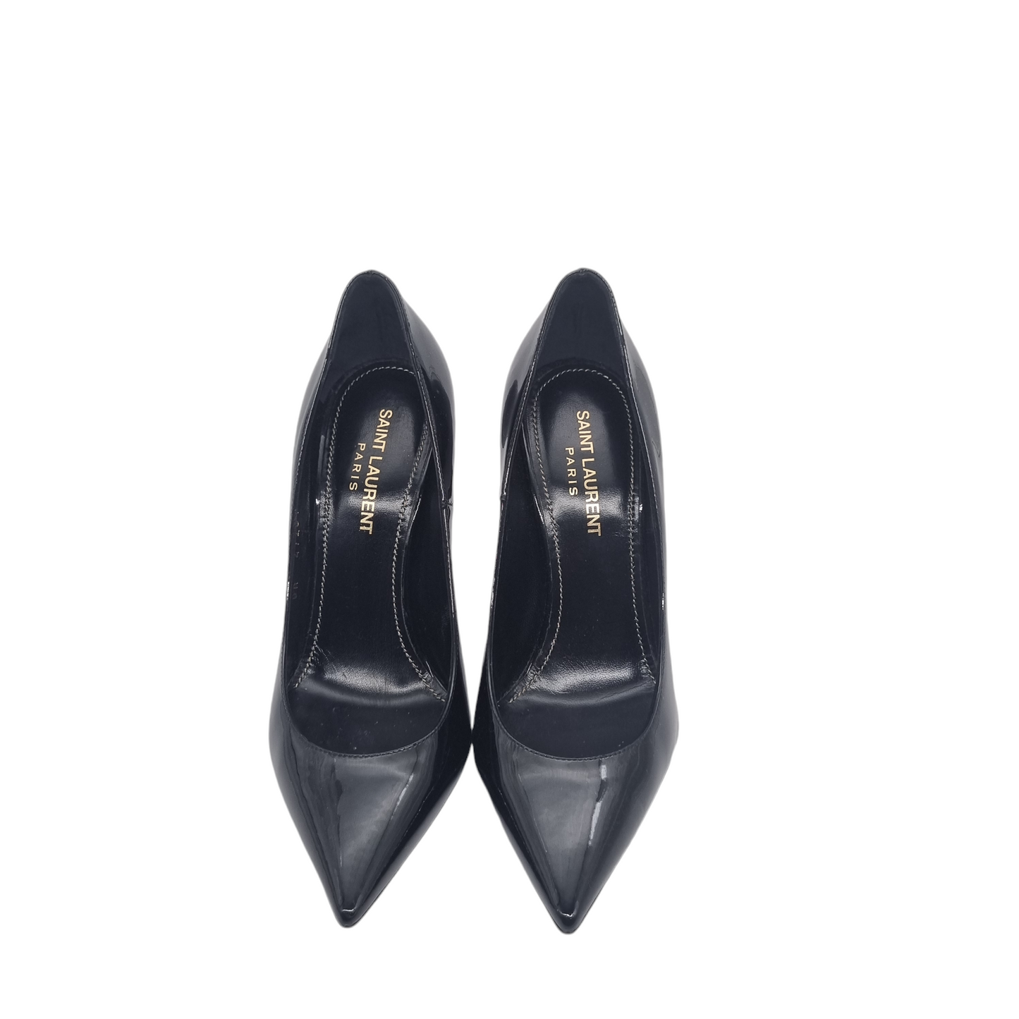 Yves Saint Laurent Opyum Patent Leather Pumps All Black Size 37/25 Dari Ujung