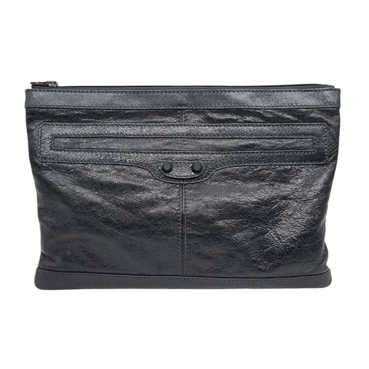 Balenciaga Clip Clutch Black #U 2007 Size 22x23