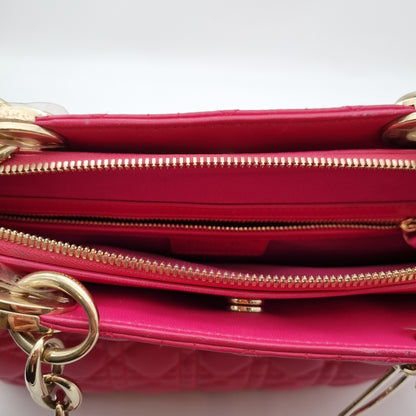 Dior Cannage Calfskin Leather Fuschia 2018 Size 38x12x28