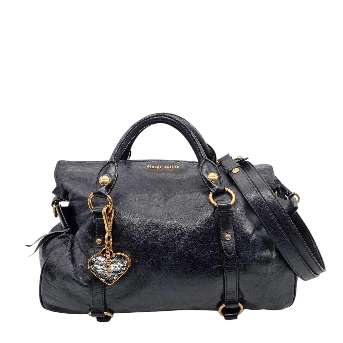 Miu Miu Vitello Hand Bag Black 2009 Size 36x15x27