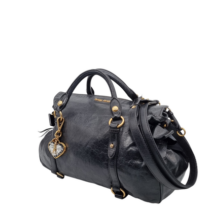 Miu Miu Vitello Hand Bag Black 2009 Size 36x15x27