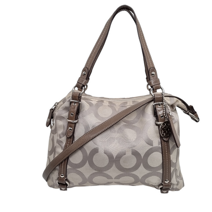 Coach Signature Canvas Shoulder Bag Grey Size 31x34