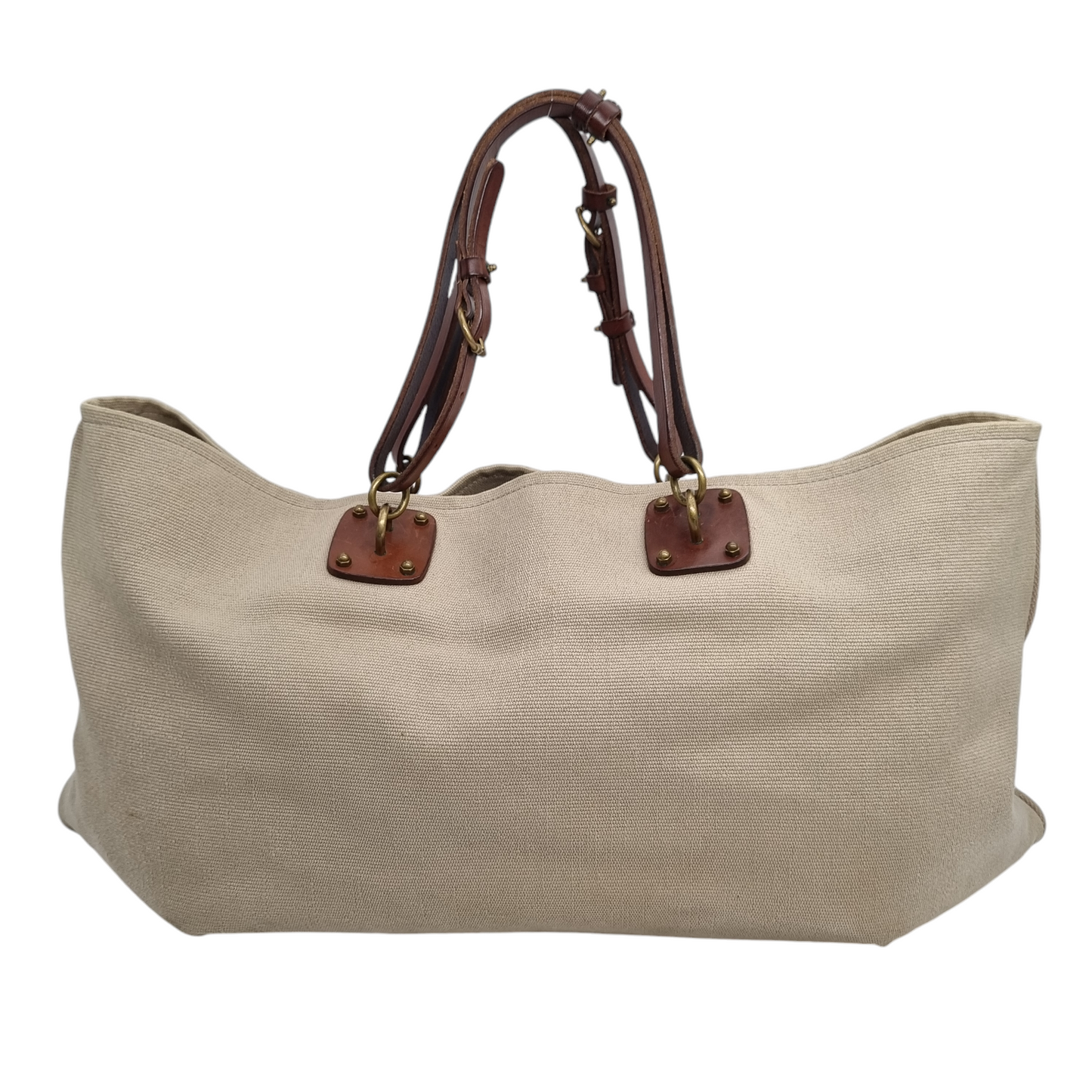 Bottega Veneta Sardegna Tote Canvas Beige Size 57x24x27