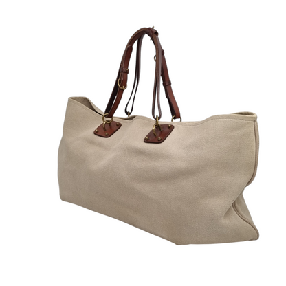 Bottega Veneta Sardegna Tote Canvas Beige Size 57x24x27