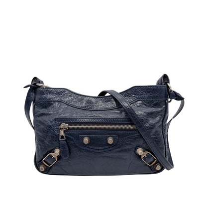 Balenciaga Hip Lambskin Giant Sling Bag Navy SHW #E 2015 Size 23x5x15