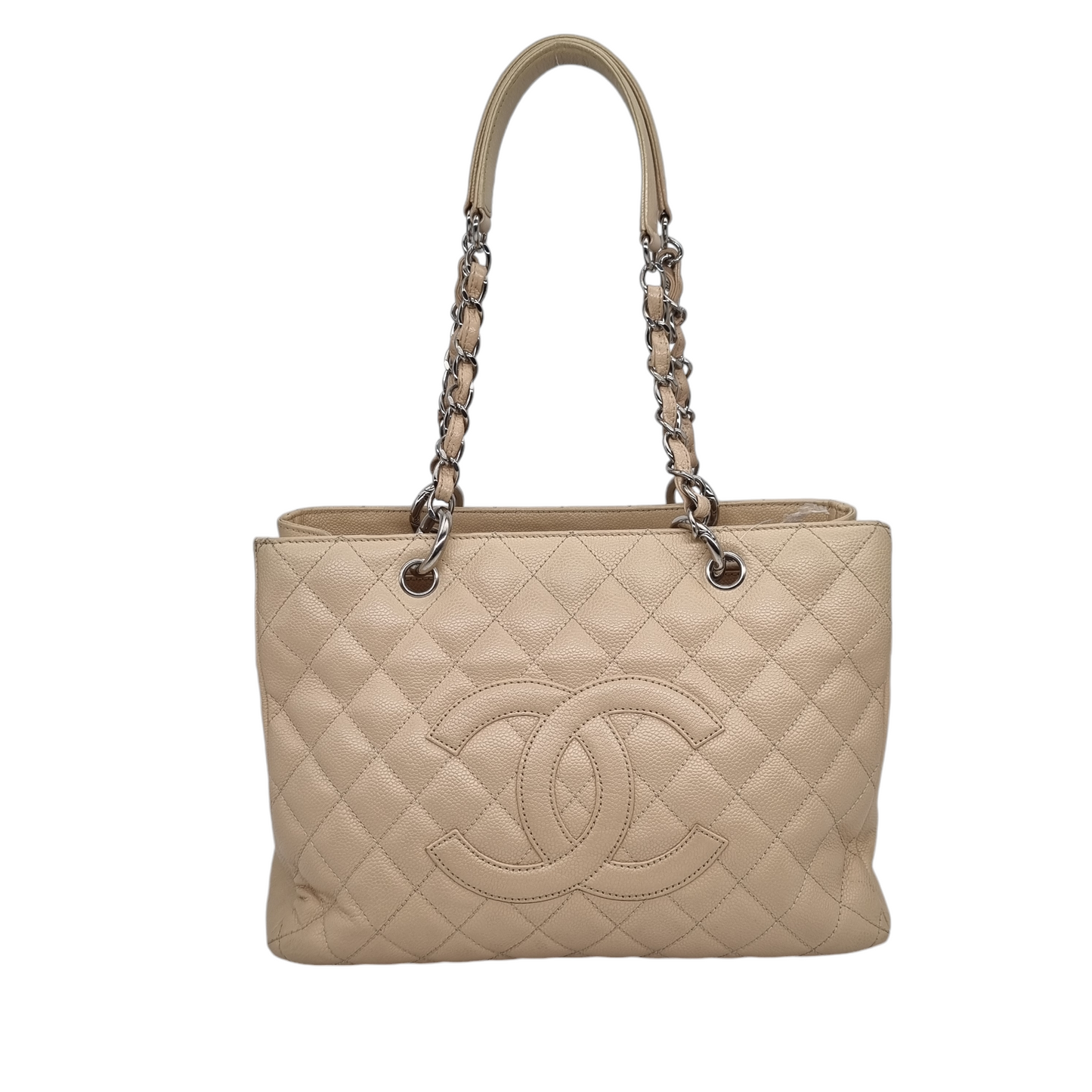 Chanel GST Beige Caviar GHW #12 Size 32x13x24