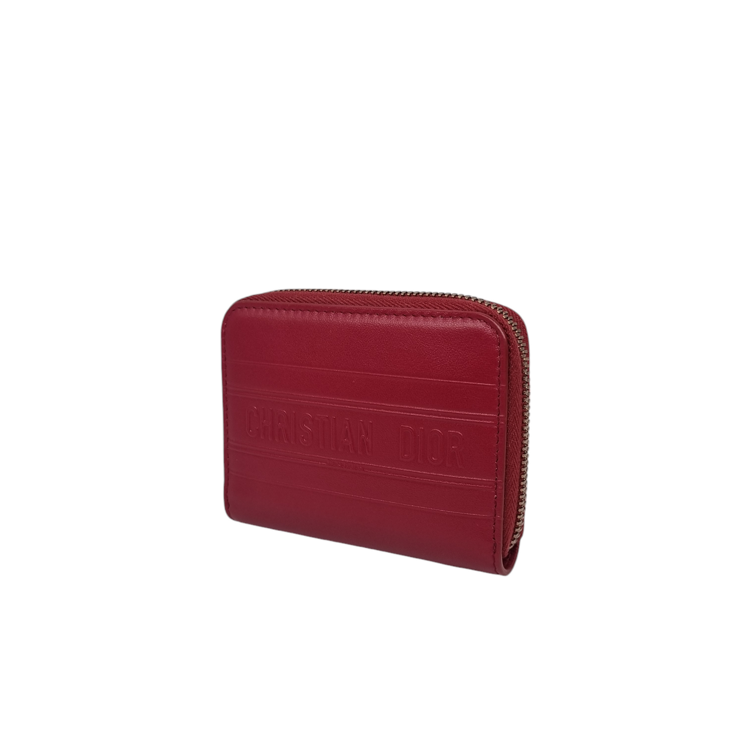 Dior Stripe Medium Zipper Wallet Red 2020 Size 11x9