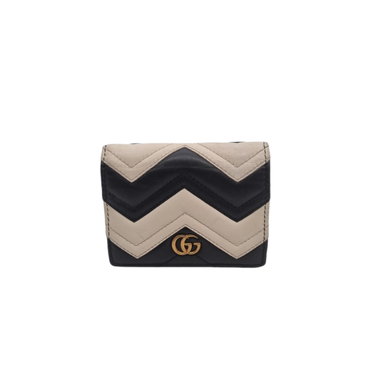 Gucci GG Marmont Compact Walet Black And White Size 11x9