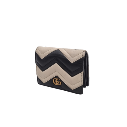 Gucci GG Marmont Compact Walet Black And White Size 11x9