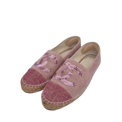 Chanel Espadrilles Canvas Pink Size 37/23