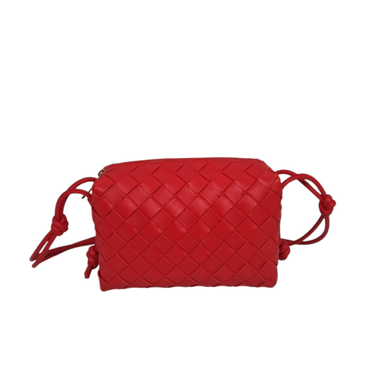 Bottega Veneta Intrecciato Mini Loop Camera Bag Red 2024 Size 17x7x15 NEW