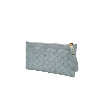 Bottega Veneta Card Case Intrecciato Nappa Turquoise Size 20x11 NEW