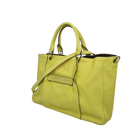 Longchamp 3D Leather Handbag Lime Size 36x11x26