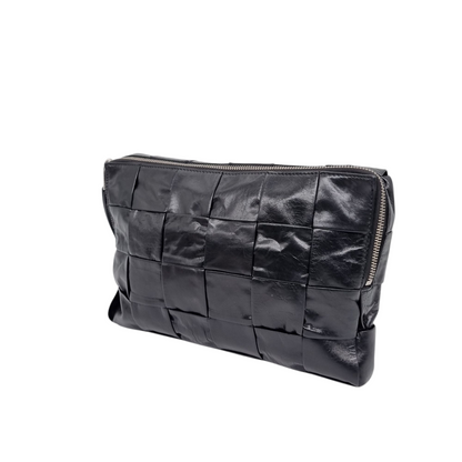 Bottega Veneta Intrecciato Travel Organizer Clutch Black Size 27x18