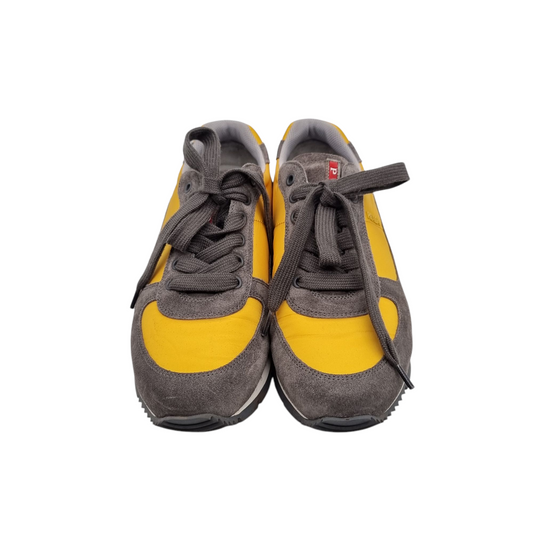 Prada Sneaker Suede Grey Yellow Size 7/27