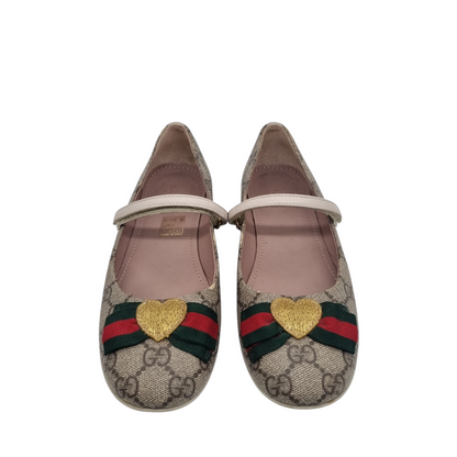 Gucci Kids Girls GG Canvas Ballerina Size 35/23,5