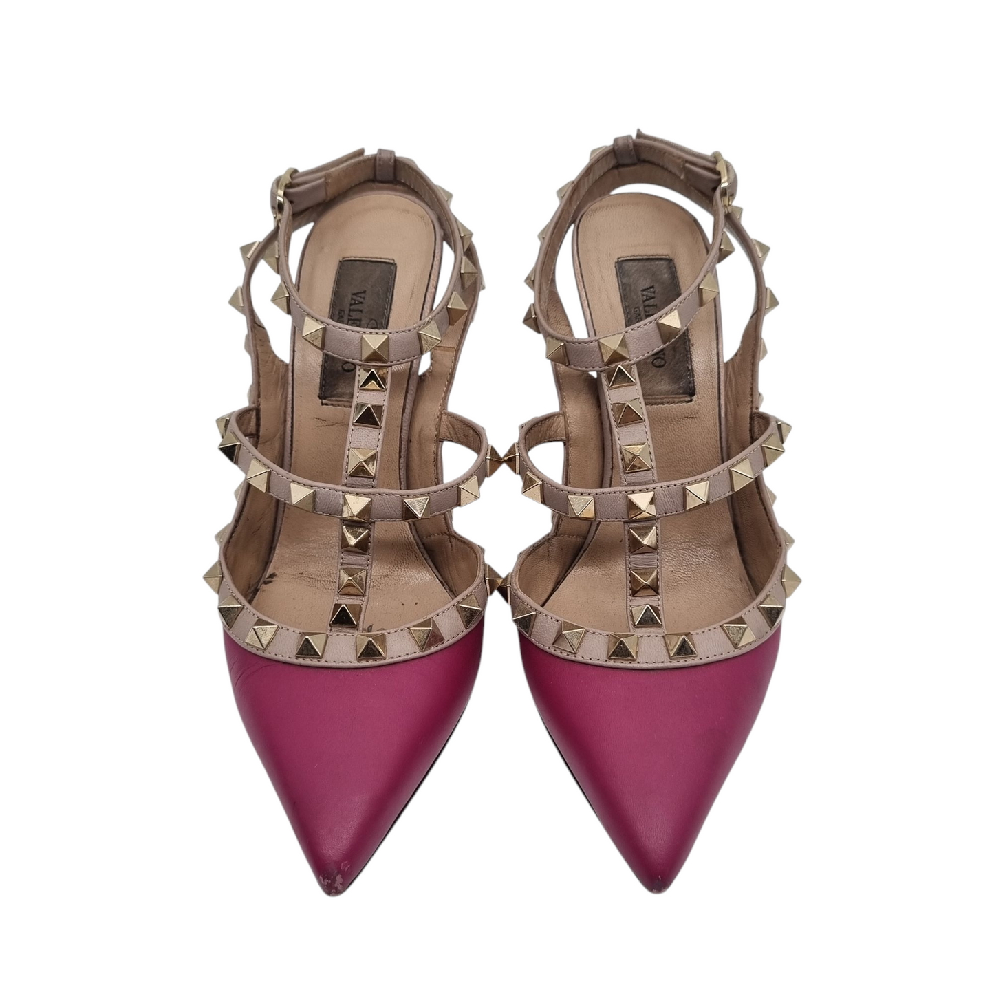 Valentino Garavani Rockstud Heels Maroon Size 35/23 dr ujung