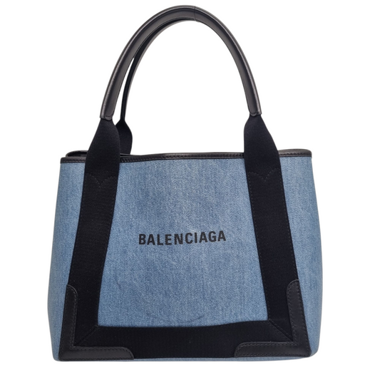 Balenciaga Cabas Navy Canvas Black #W 2019 Size 30x18x24