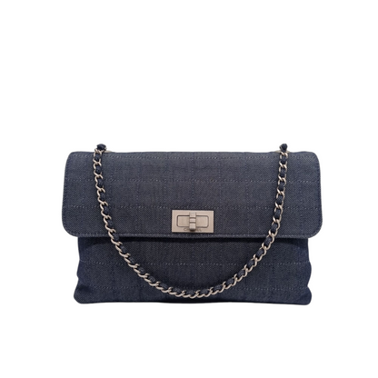 Chanel Reissue Vintage Black Cavas #6 Size 24x16x2