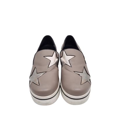 Stella McCartney Faux Leather Binx Star Platfrom Slip Size 39/25