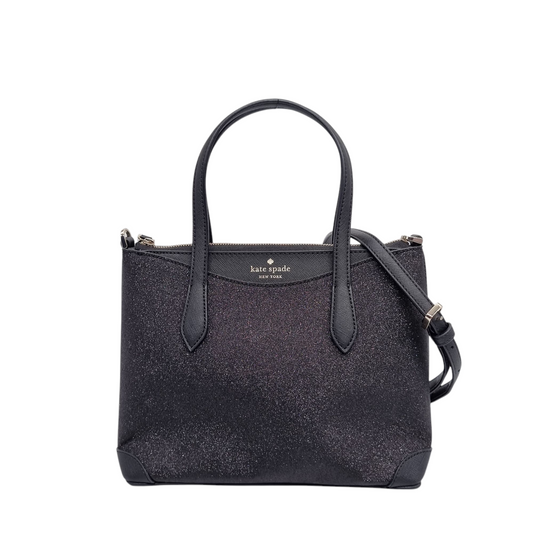 Kate Spade Satchel Glitter Fabric Shoulder Bag Black Size 24x1019