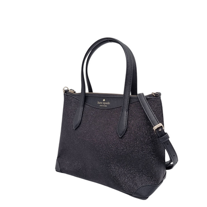 Kate Spade Satchel Glitter Fabric Shoulder Bag Black Size 24x1019