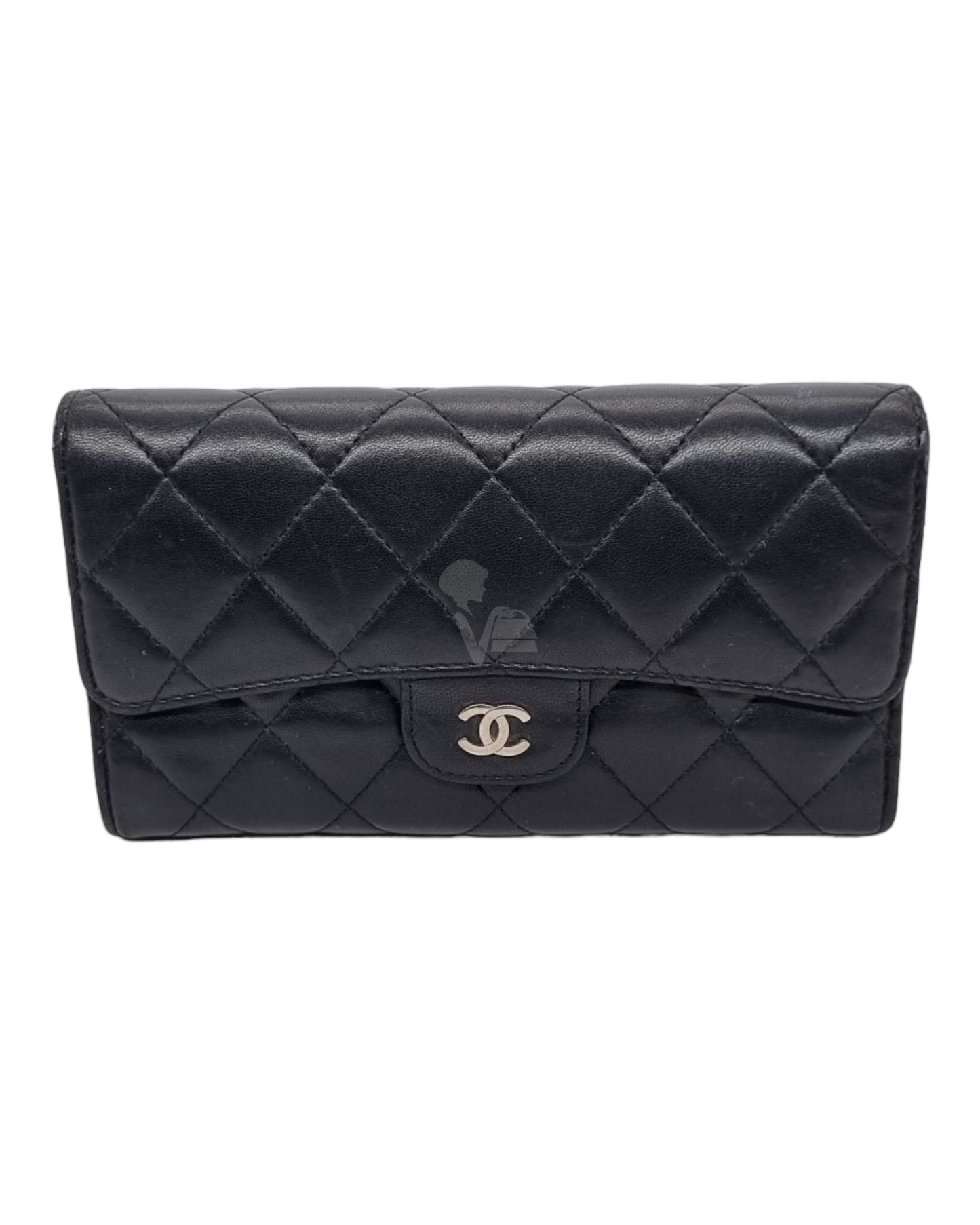 Chanel Lambskin Quilted Flap Wallet #19 Size 18x10