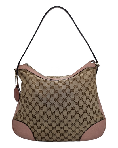 Gucci Bree Hobo Bag Pink Poudre Monogram Canvas Size 38x11x33