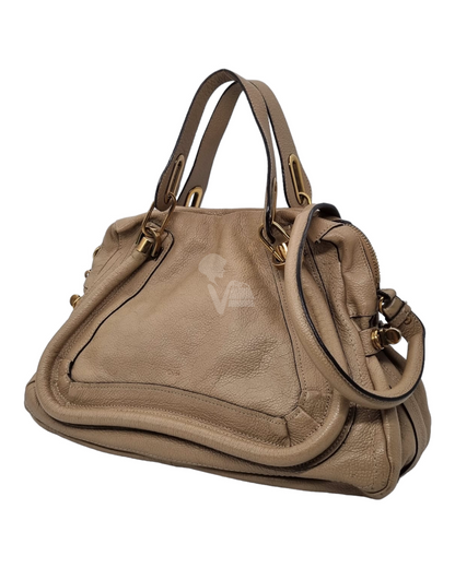 Chloe Paraty Porte Epaule Dove Beige Size 37x14x26