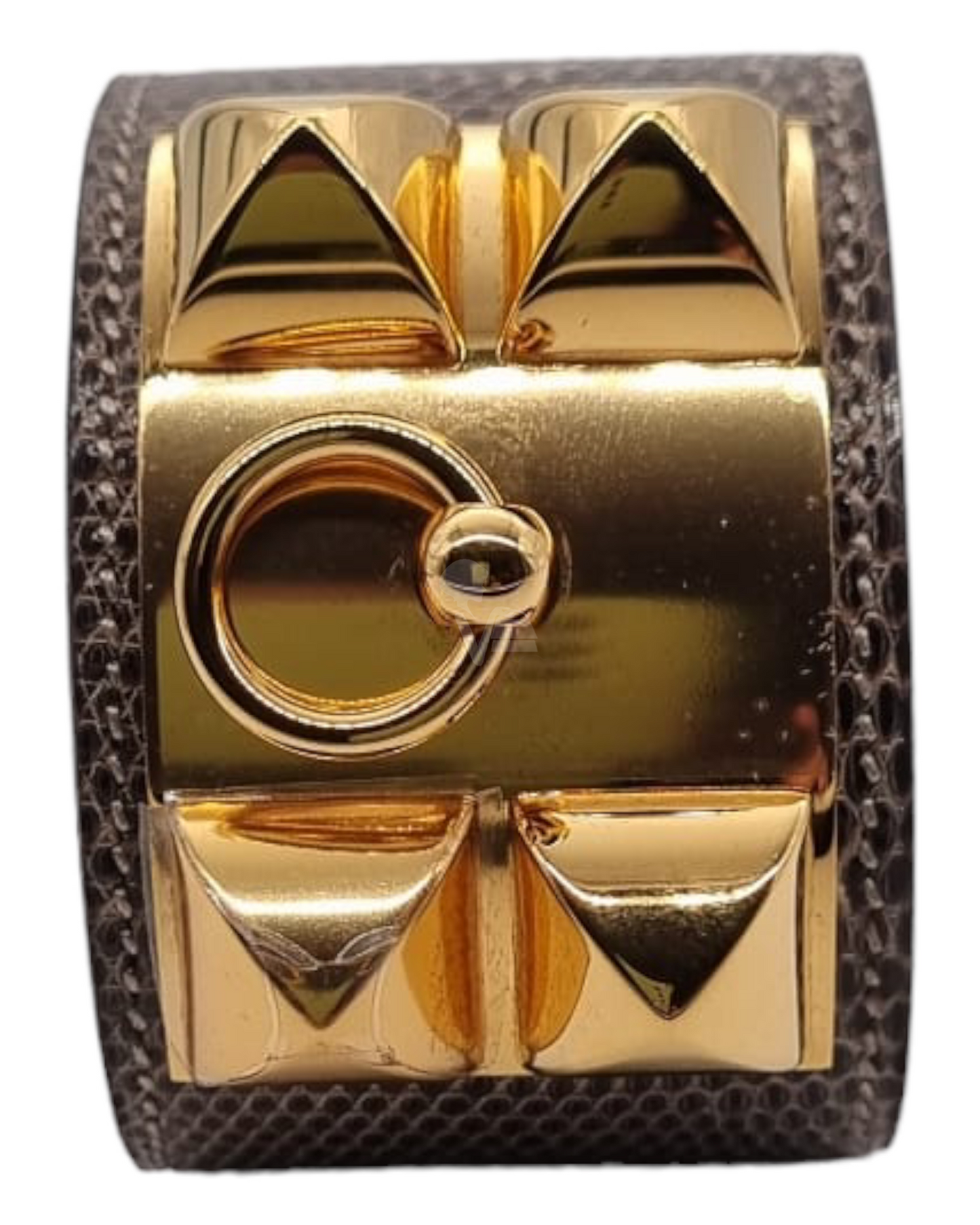 Hermes Collier de Chien Lizard GHW Bracelet #X 2016