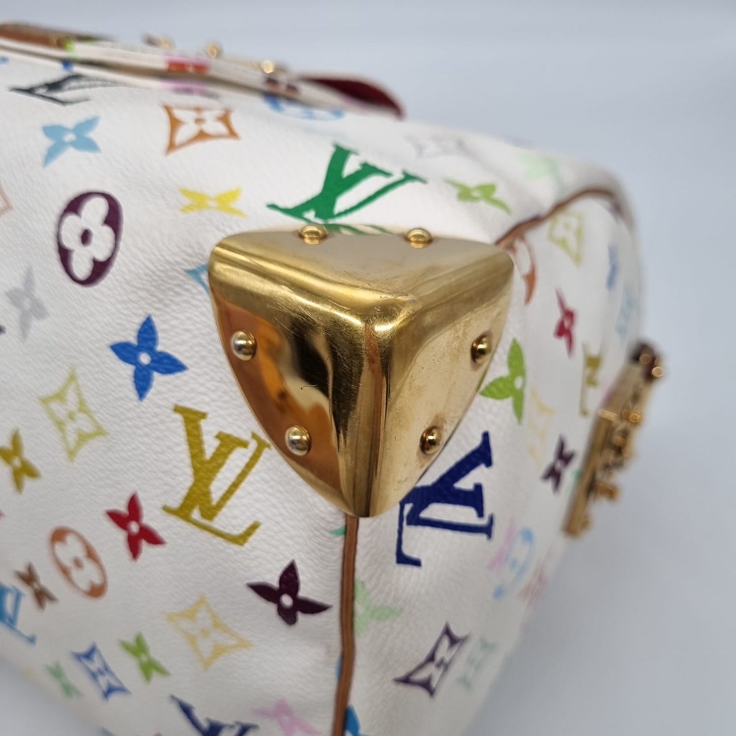 Louis Vuitton Speedy 30 White Takashi Murakami 2004 Size 30x16x25