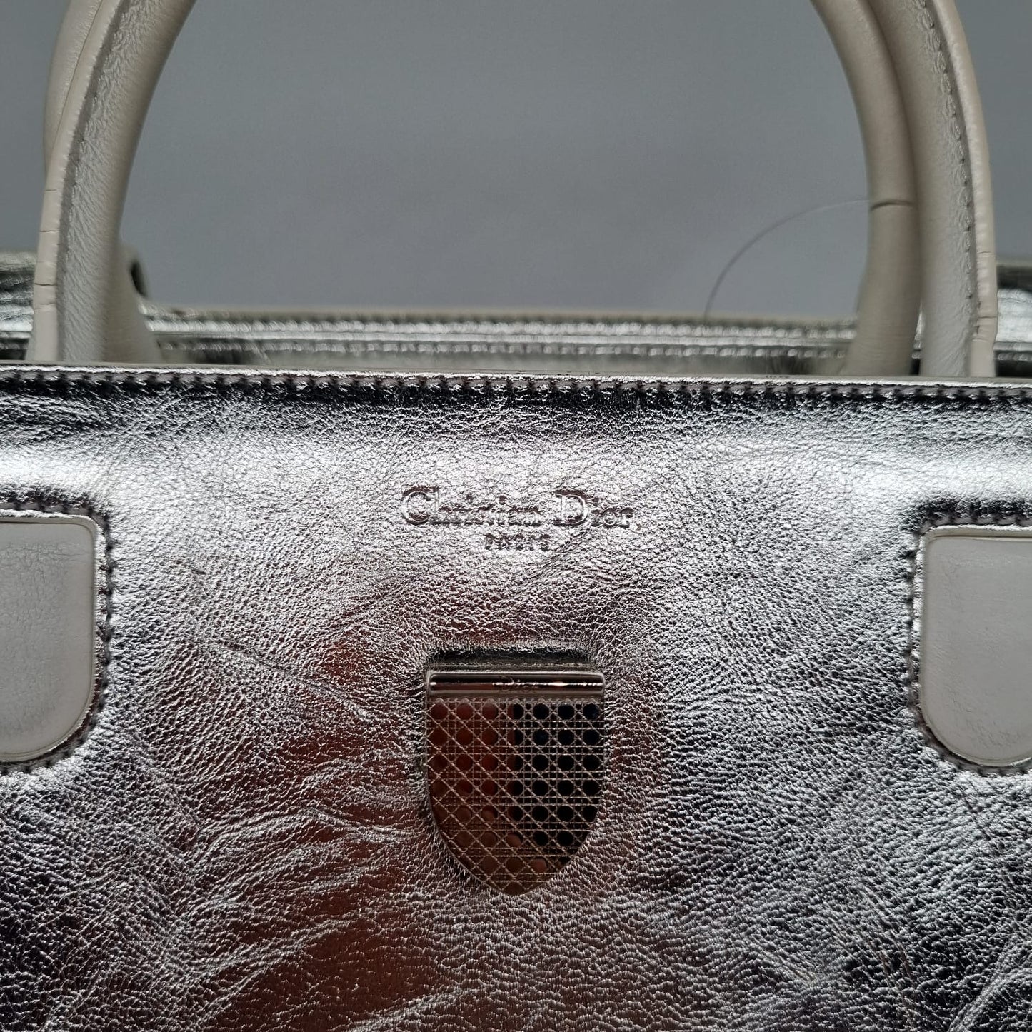 Dior Diorever Medium Silver Metallic 2017 Size 30x15x22