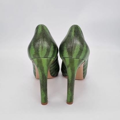 Salvatore Ferragamo Printed Green Heels size 7,5 C / Insole 24.5