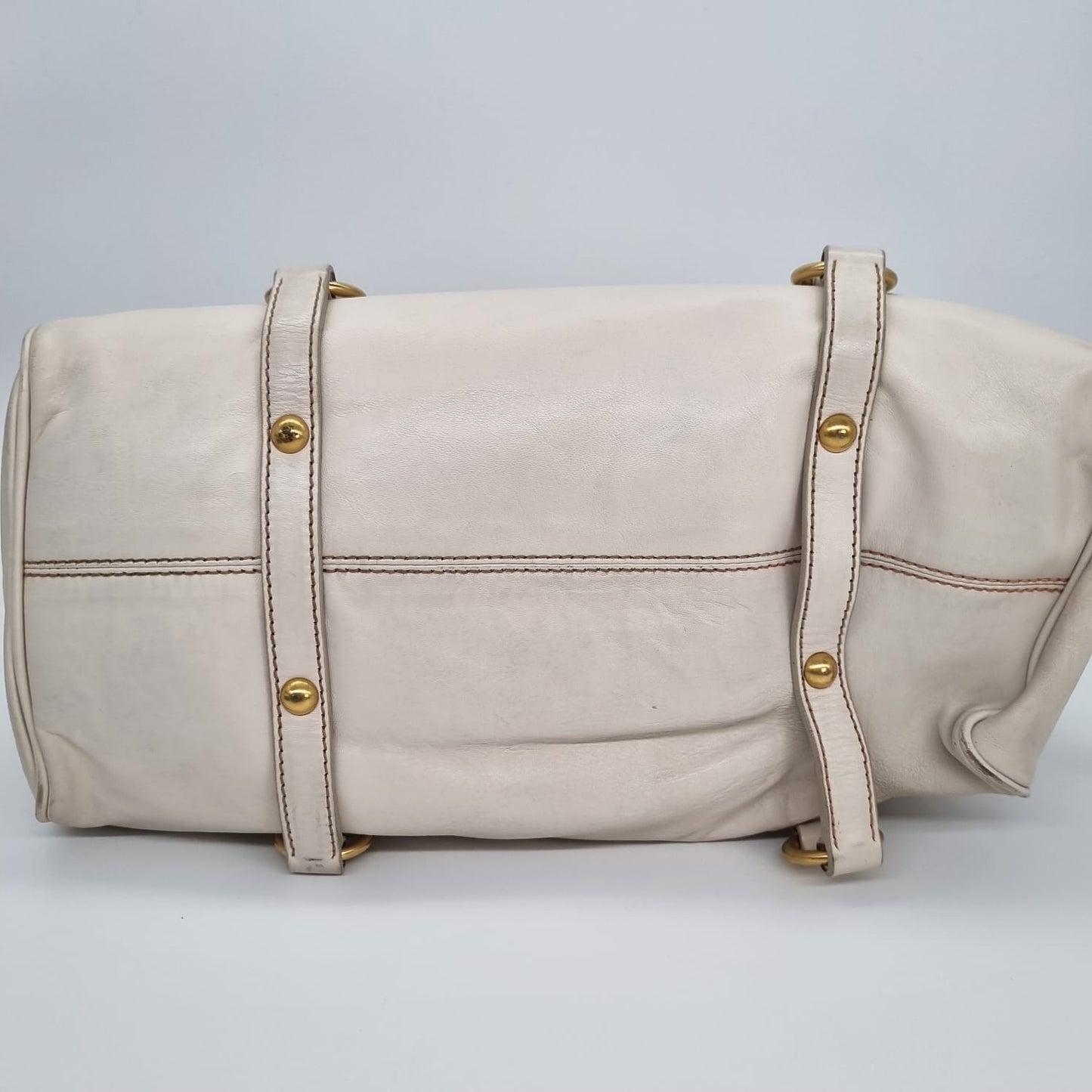 Miu Miu Bow Top Handle Ivory Size 34x17x24