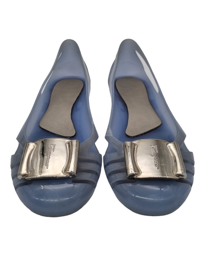 Salvatore Ferragamo Jelly Flatshoes Light Blue Size 8/25