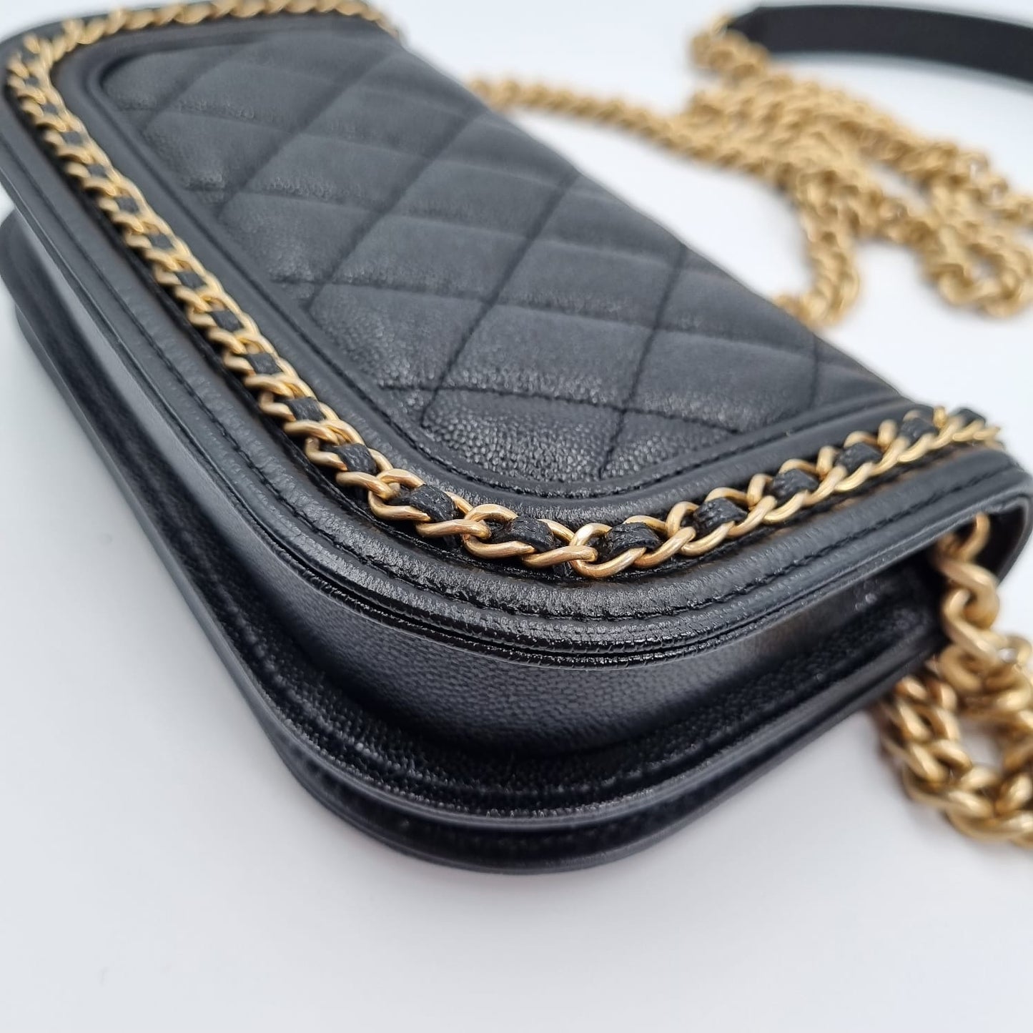 Chanel WOC Small Black Caviar GHW CHIP 2023 Size 15x5x10